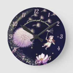 Dandelion desea reloj de pared acrílico