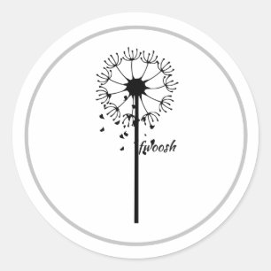 Dandelion en el Pegatina redondo clásico del vient