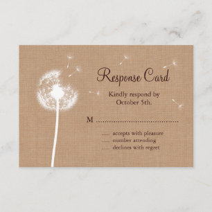Dandelion on Burlap RSVP