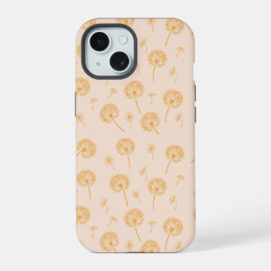 Dandelion Pattern iPhone 14 Tough Funda, Brillante