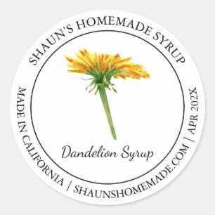 Dandelion Syrup Etiqueta moderna