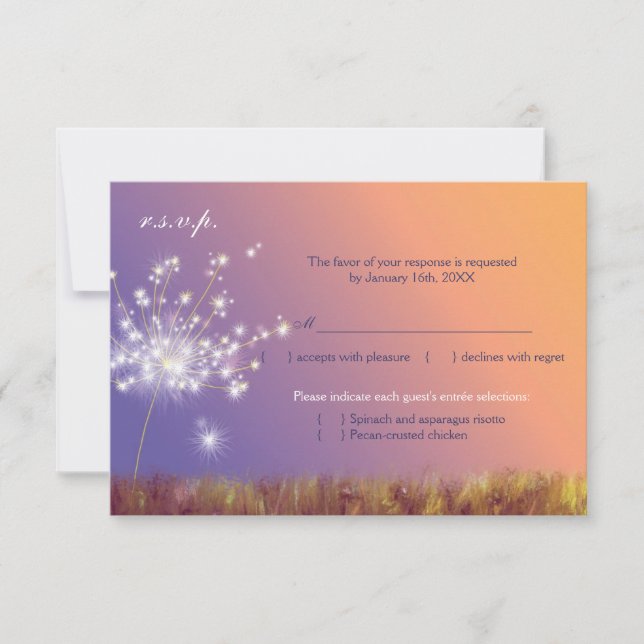 Dandelion Wedding RSVP (Anverso)