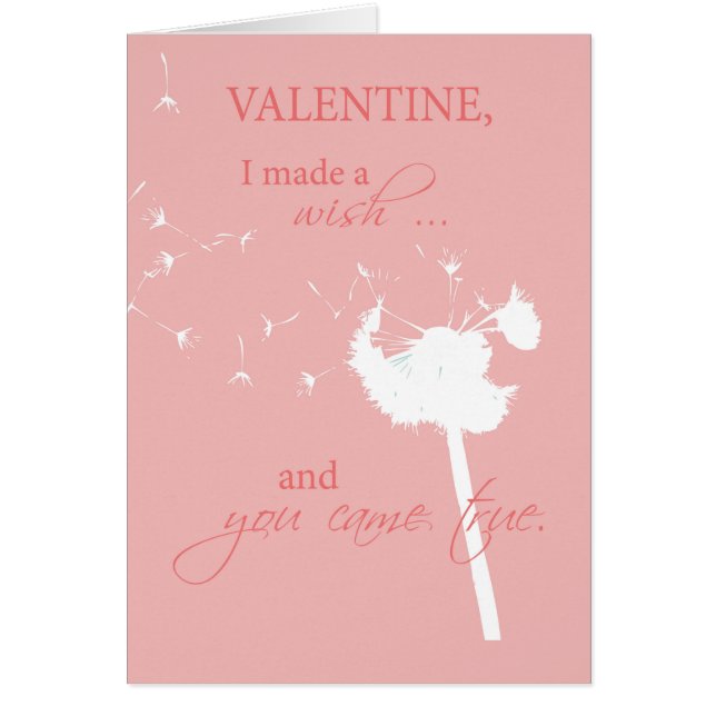 Dandelion Wish Come Verdadero Amor De San Valentín (Frente)