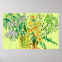 Dandelions Bird Cherry Summer Flowers Arte Floral