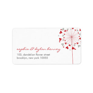 Dandelions Love Cute Summer Boda Etiquetas de dire