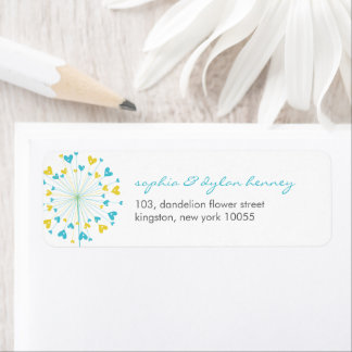 Dandelions Love Cute Summer Boda Etiquetas de dire