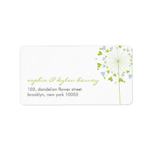 Dandelions Love Cute Summer Boda Etiquetas de dire