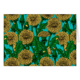 Dandelions on turquoise