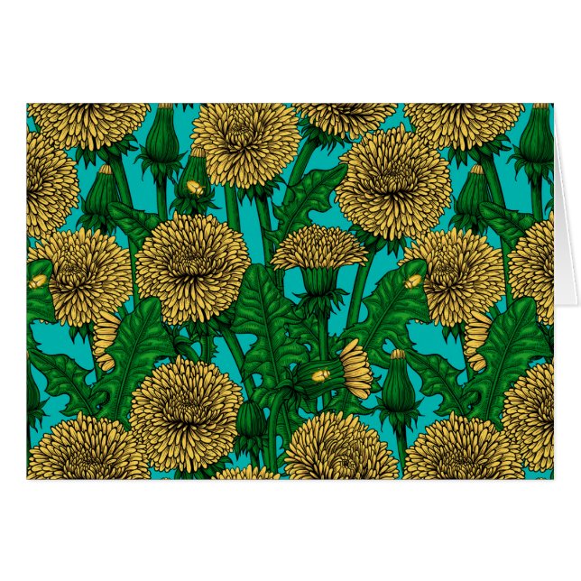Dandelions on turquoise (Anverso (Horizontal))