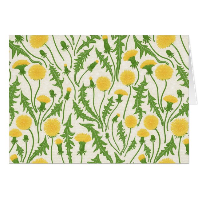 Dandelions, verde, amarillo y blanco (Anverso (Horizontal))