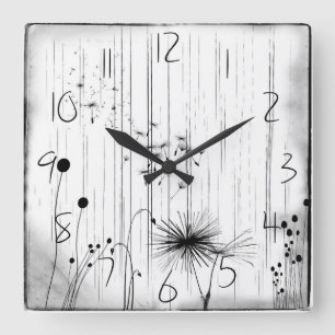 Dandelis y el reloj de pared de lluvia