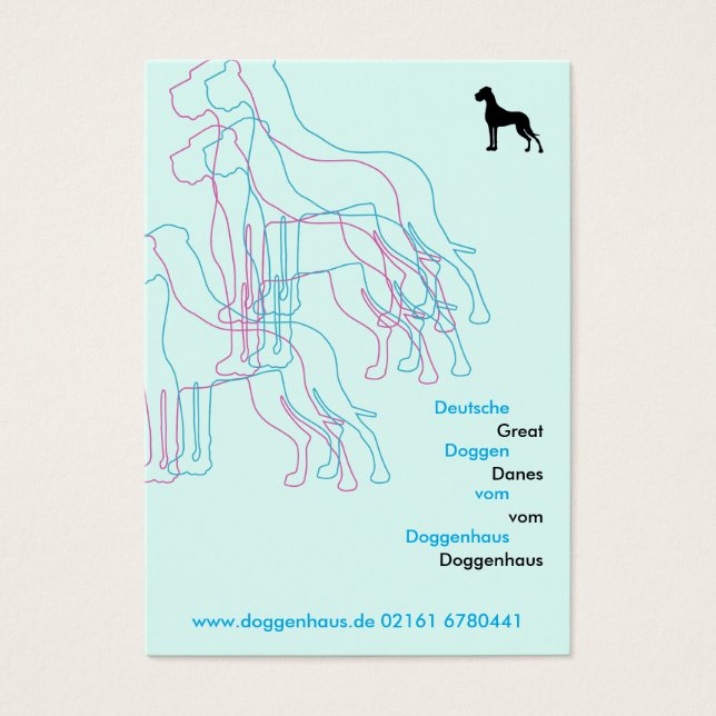 Daneses Gigantes Siluetas Modernas Rosa Azul (Frente)