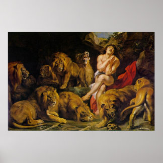 Daniel en la impresión de lona de pintura al cuern