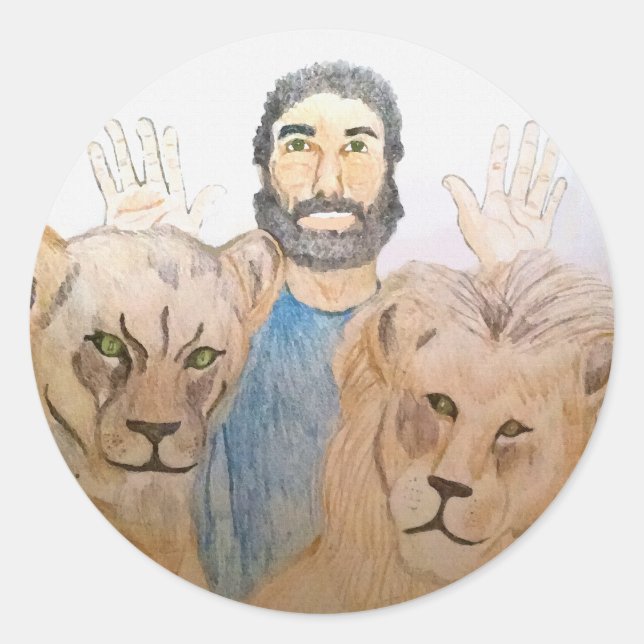 Daniel en los Pegatinas de los Leones Den II (Anverso)