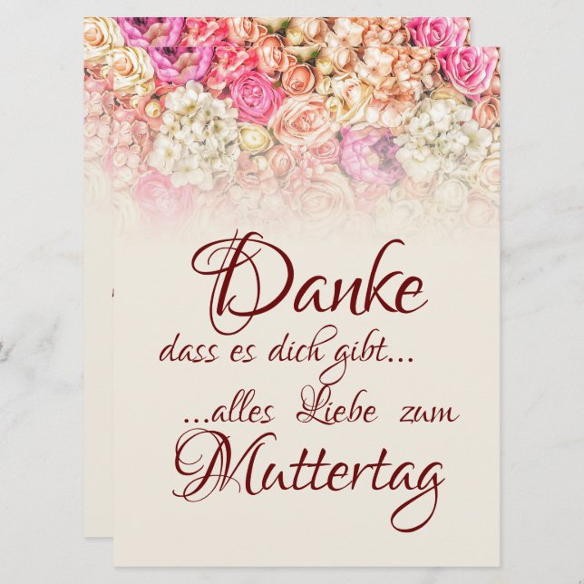 Danke, dass es dich gibt - Muttertag (Anverso / Reverso)