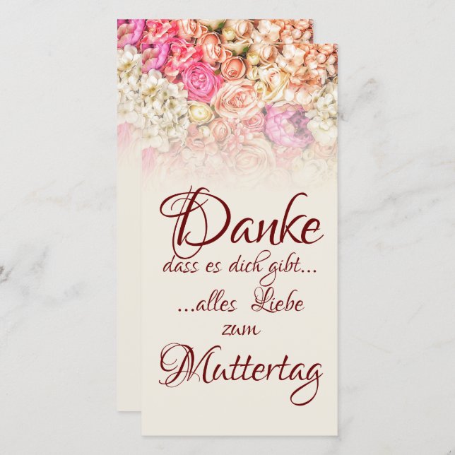 Danke, dass es dich gibt - Muttertag (Anverso / Reverso)