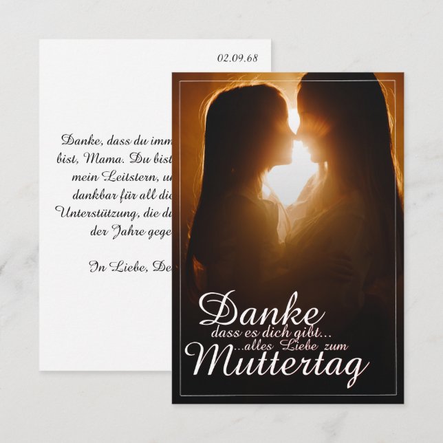 Danke, dass es dich gibt - Muttertag (Anverso / Reverso)