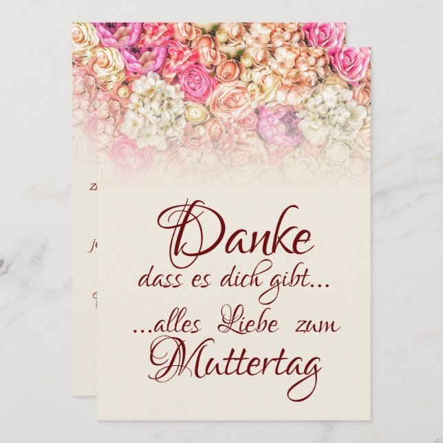 Danke, dass es dich gibt - Muttertag (Anverso / Reverso)
