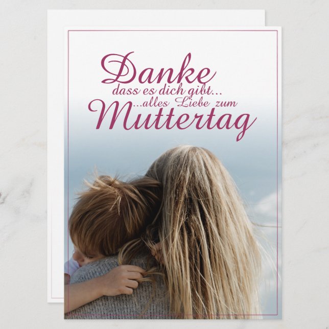 Danke, dass es dich gibt, Muttertag, Mutter & Kind (Anverso / Reverso)