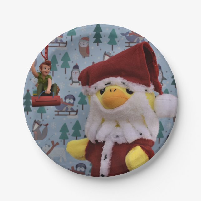 Danny Duck Santa. platos de papel (Anverso)