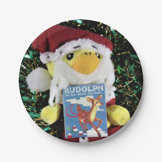 Danny Duck Santa. platos de papel (Anverso)