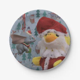 Danny Duck Santa. platos de papel
