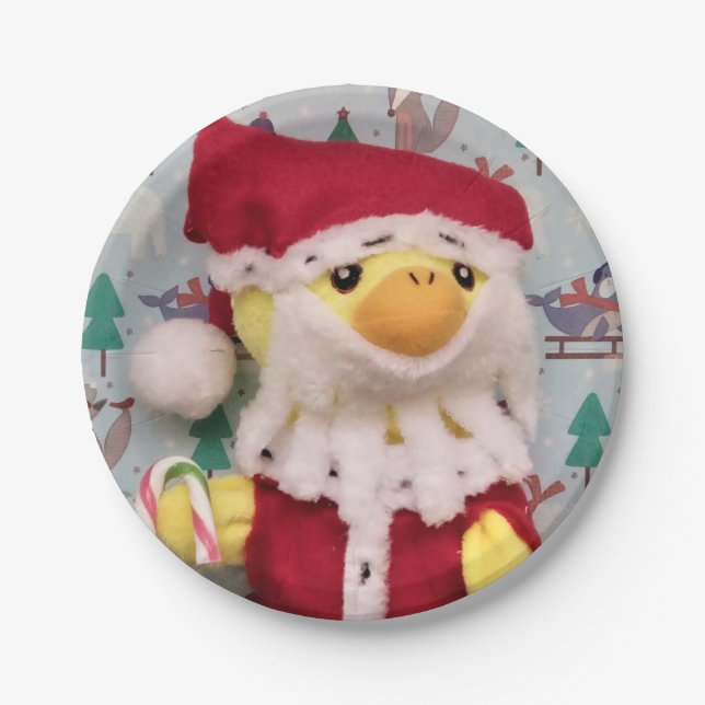 Danny Duck Santa. platos de papel (Anverso)