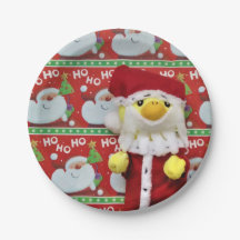 Danny Duck Santa. platos de papel