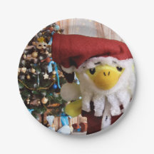 Danny Duck Santa. platos de papel