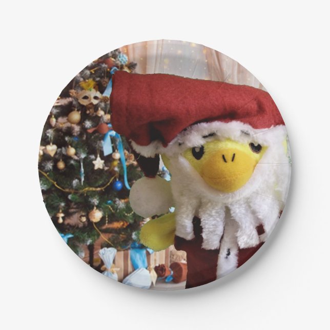 Danny Duck Santa. platos de papel (Anverso)