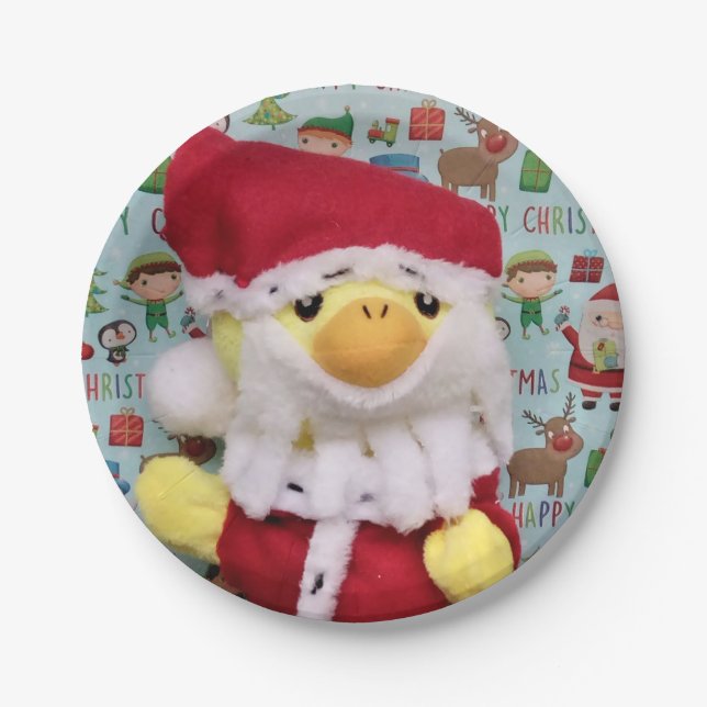 Danny Duck Santa. platos de papel (Anverso)