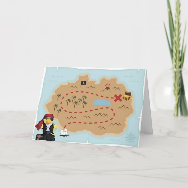 Danny Duck tarjeta de cumpleaños del pirata (Anverso)