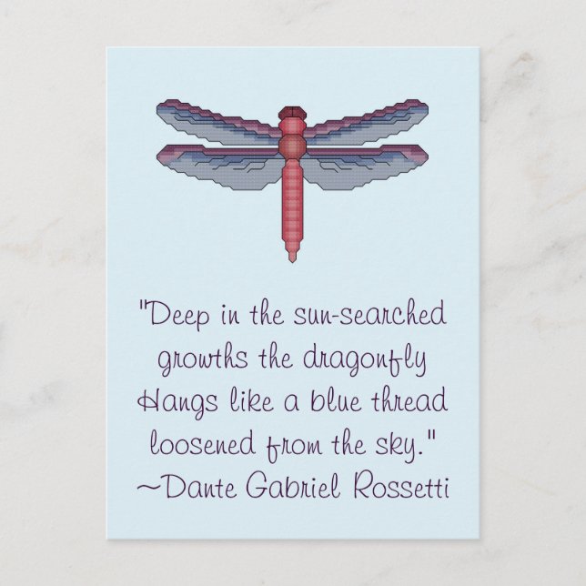 Dante Gabriel Rossetti Dragonfly Cita postal (Anverso)