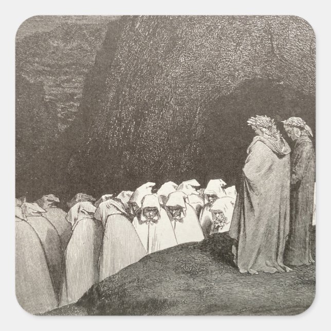 Dante y Virgil - Pegatina de hipócritas (Anverso)