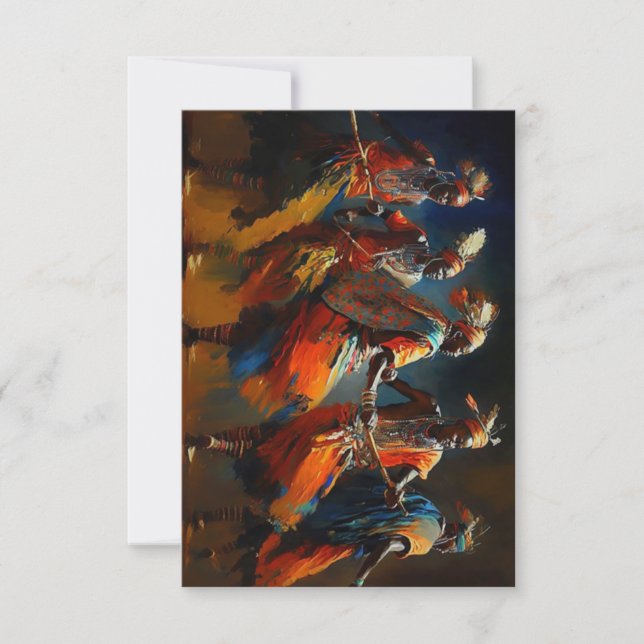 Danza Africana de los Maasai - Tarjetas de agradec (Anverso)