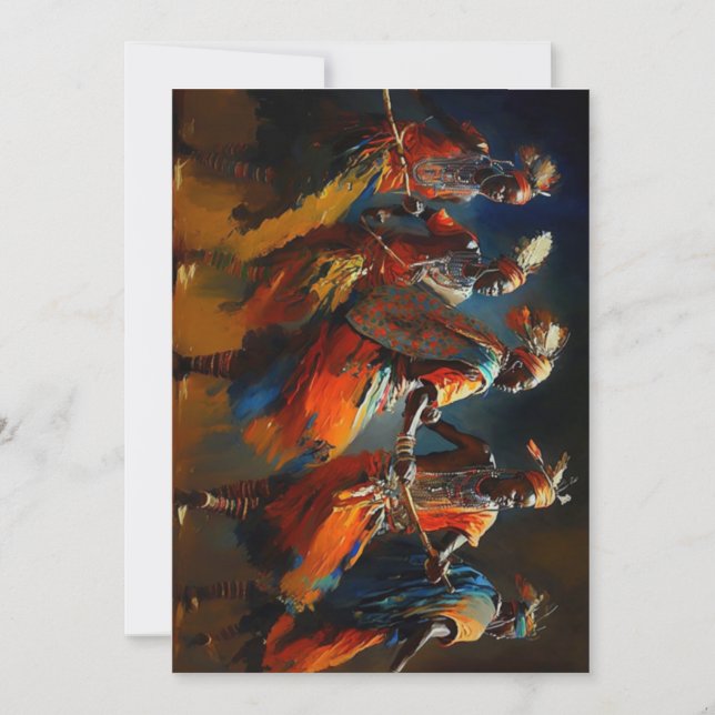 Danza africana de los masái - Invitación a la boda (Anverso)