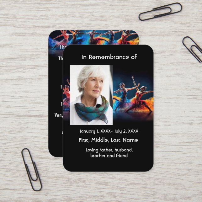 Danza de baile de bailarina con tarjeta de bolsill (Anverso/Reverso In Situ)