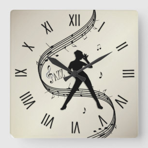 Danza de Jazz Numeración romana Reloj de pared cua