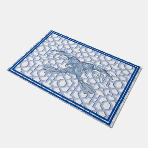 Danza de la alfombra de mat. camarón azul