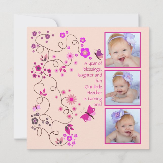 Danza de la flor - invitación de la foto (Anverso)