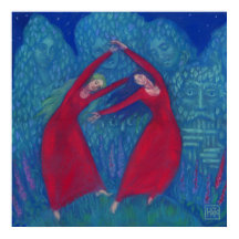 Danza de las brujas, pintura pastel, arte de fanta