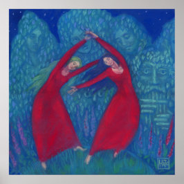 Danza de las brujas, pintura pastel, arte de fanta