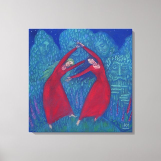 Danza de las brujas, pintura pastel, arte de fanta (Anverso)