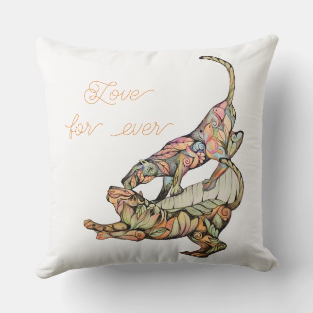 Danza de los tigres Amor por siempre Cojín decorat (Reverso )