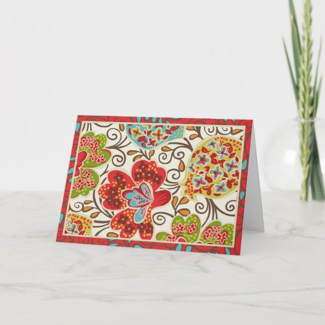 Danza de Rumba - tarjeta de felicitación crema (Anverso)