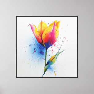 Danza de Tulipán al Amanecer Arte Abstracto Acuare