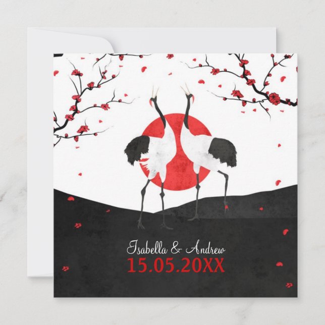 Danza del amor - invitación de la boda - cuadrado (Anverso)