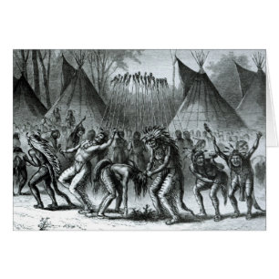 Danza del cuero cabelludo de 'bosquejos del indio