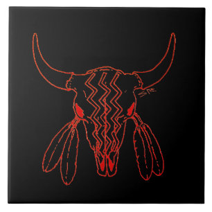 Danza del Fantasma Rojo Búfalo negro baldosa grand