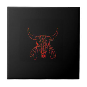 Danza del Fantasma Rojo Búfalo negro baldosa peque
